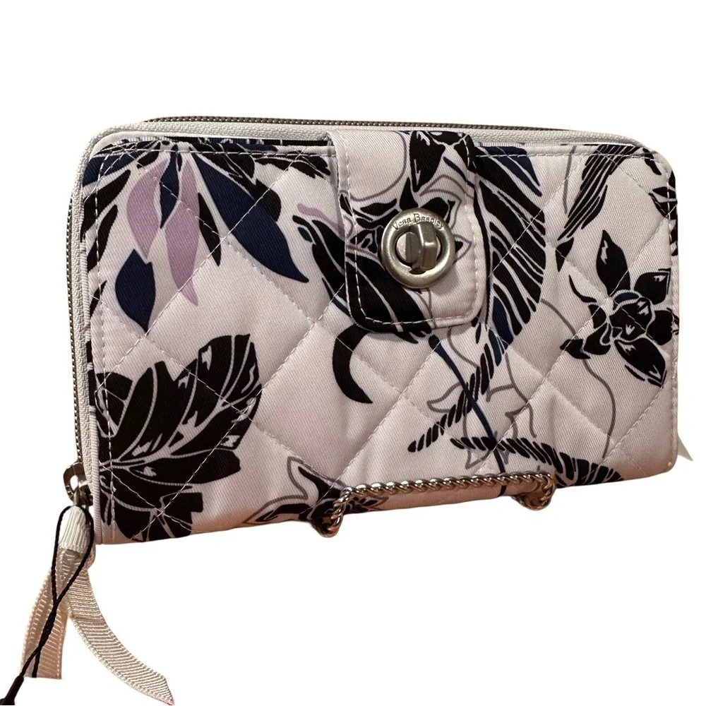 Vera Bradley RFID Turnlock & Zip Wallet - Twilight Garden Performance Twill NWT